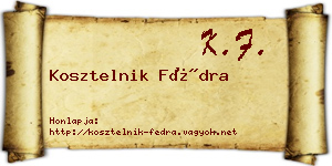 Kosztelnik Fédra névjegykártya